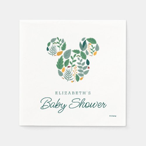 Botanical Mickey Mouse Baby Shower Napkins