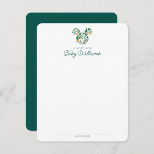 Botanical Mickey Mouse Baby Shower Note Card