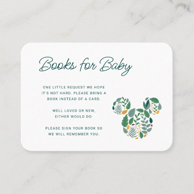 Botanical Mickey Mouse Baby Shower Place Card (Front)