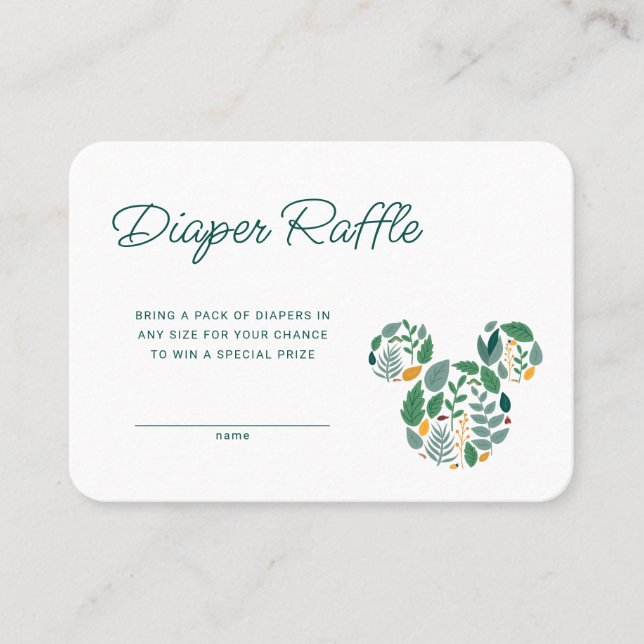 Botanical Mickey Mouse Baby Shower Place Card (Front)