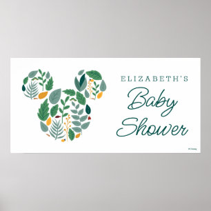 Botanical Mickey Mouse Baby Shower Poster