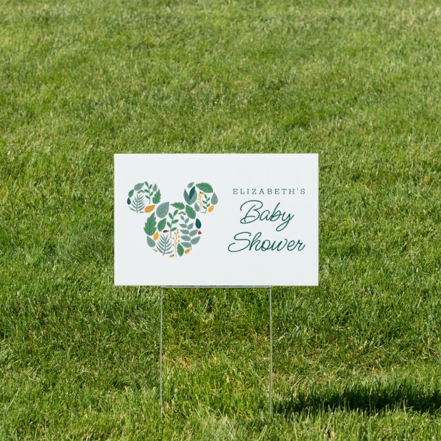 Botanical Mickey Mouse Baby Shower Sign (Insitu)