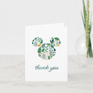 Botanical Mickey Mouse Baby Shower Thank You Card