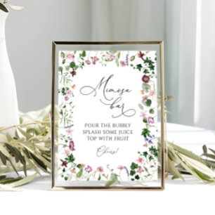 Botanical Mimosa Bar Drink Sign