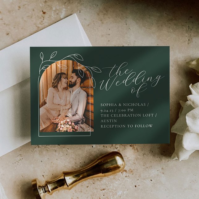 Botanical Minimal Photo Wedding Invitation (Creator Uploaded)