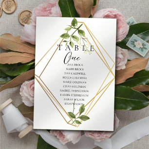 Botanical Minimal Table Number Seating Chart