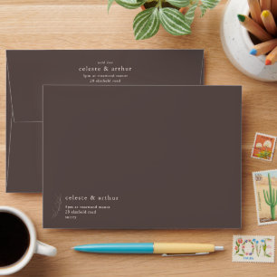 Botanical Minimalist Wedding Envelope