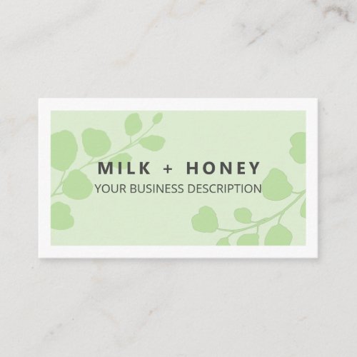 Botanical Mint And Sage Colored Bath And Body Business Card