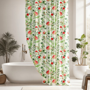 Botanical Mint Green Floral Shower Curtain