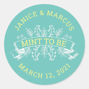 Botanical Mint to Be Favor Stickers