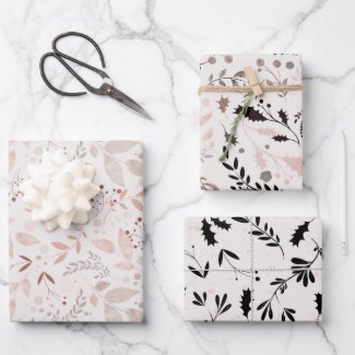 Botanical Modern Elegant Watercolor Leaves Pattern