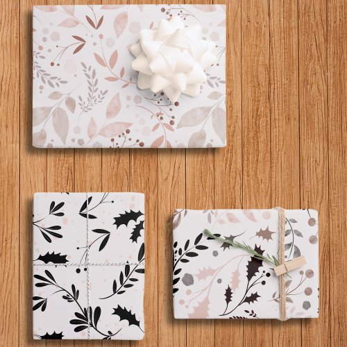 Botanical Modern Elegant Watercolor Leaves Pattern Wrapping Paper Sheets