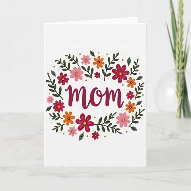 Botanical Mom Affectionate Art Card (Front)