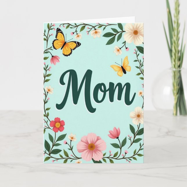 Botanical Mom Love Card (Front)