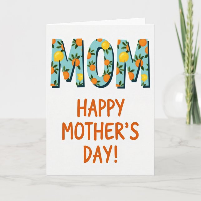 Botanical Mom Mothers Day Card (Front)