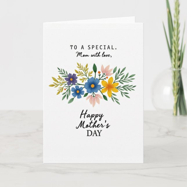 Botanical Mom With Love Card (Front)