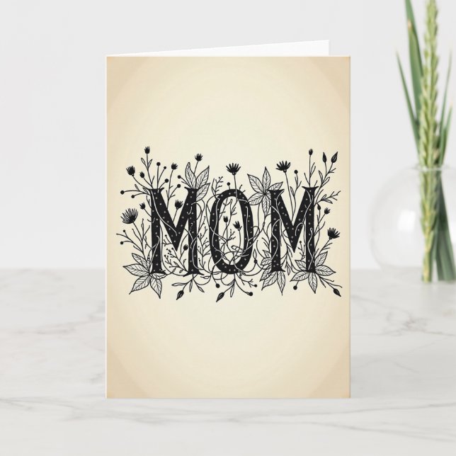 Botanical Moms Day Wish Card (Front)