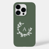 Botanical Monogram Initial Green Case-Mate iPhone Case (Back)