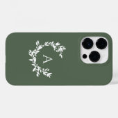 Botanical Monogram Initial Green Case-Mate iPhone Case (Back (Horizontal))