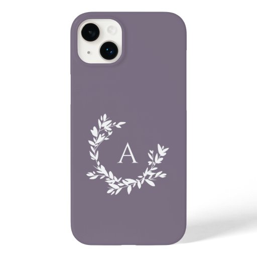 Botanical Monogram Initial Lavender Purple Case-Mate iPhone 14 Plus Case