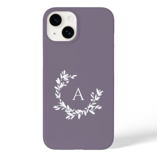 Botanical Monogram Initial Lavender Purple Case-Mate iPhone 14 Case
