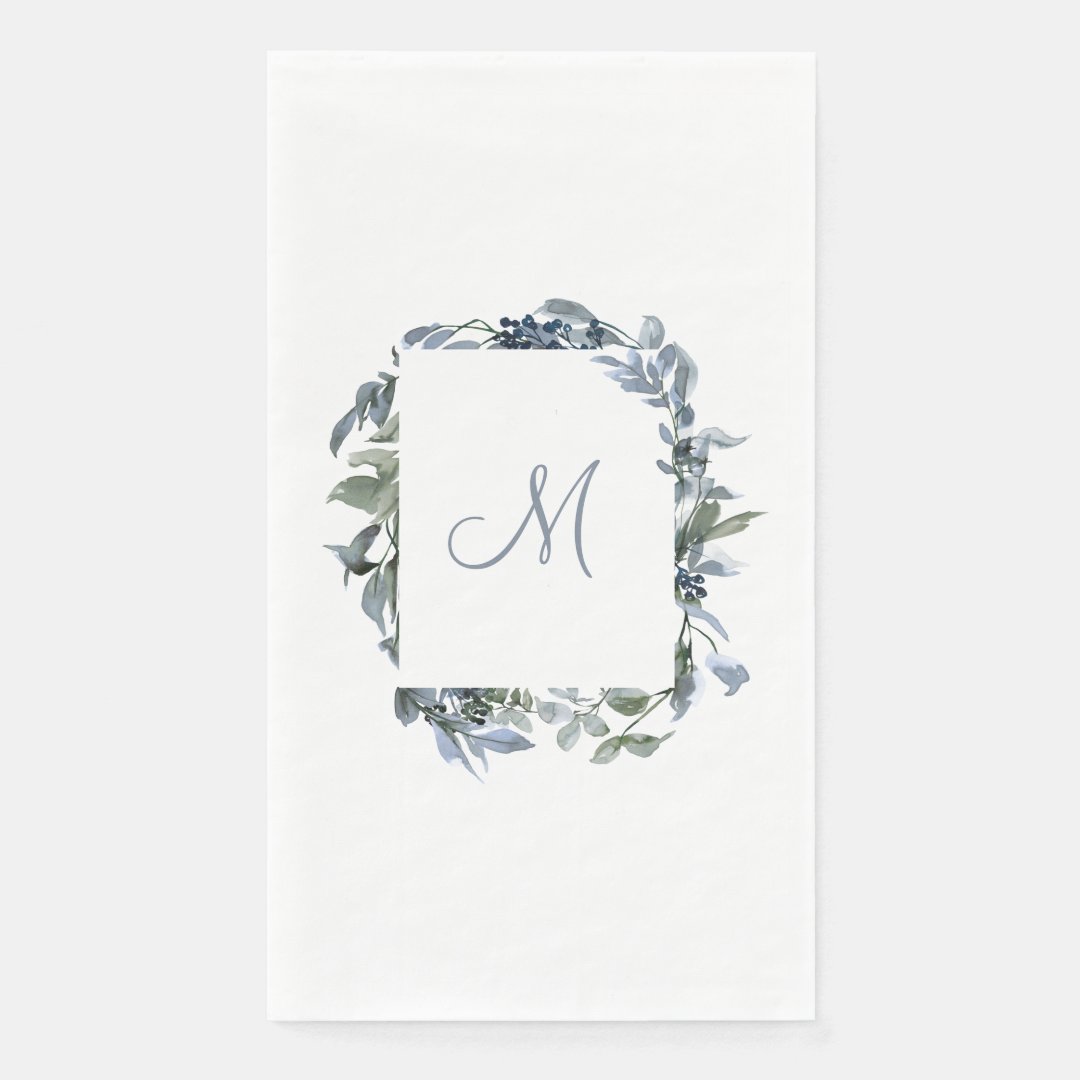 Botanical Monogram Paper Guest Towels Zazzle