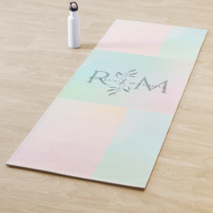 Botanical Monogram Pastel Yoga Yoga Mat