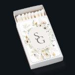 Botanical Monogram Wedding Matchbox  Matchboxes<br><div class="desc">These personalized Wedding Matchboxes from the Grayson Collection features hand-drawn florals in shades of ivory, sage green, and gold surrounding the couple's initials and wedding date. Personalize it with your details easily and quickly. Simply press the 'customize it' button to further re-arrange and format the style and placement of the...</div>