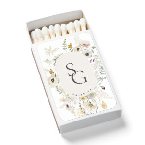 Botanical Monogram Wedding Matchbox  Matchboxes
