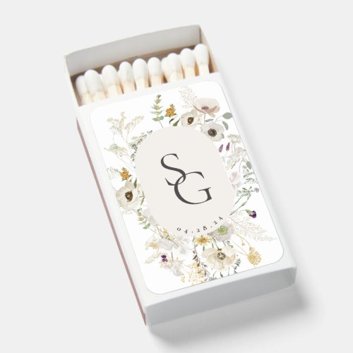 Botanical Monogram Wedding Matchbox 