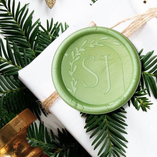 Botanical Monogram Wedding  Wax Seal Sticker (Creator Uploaded)