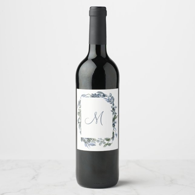 Botanical Monogram Wine Label (Front)