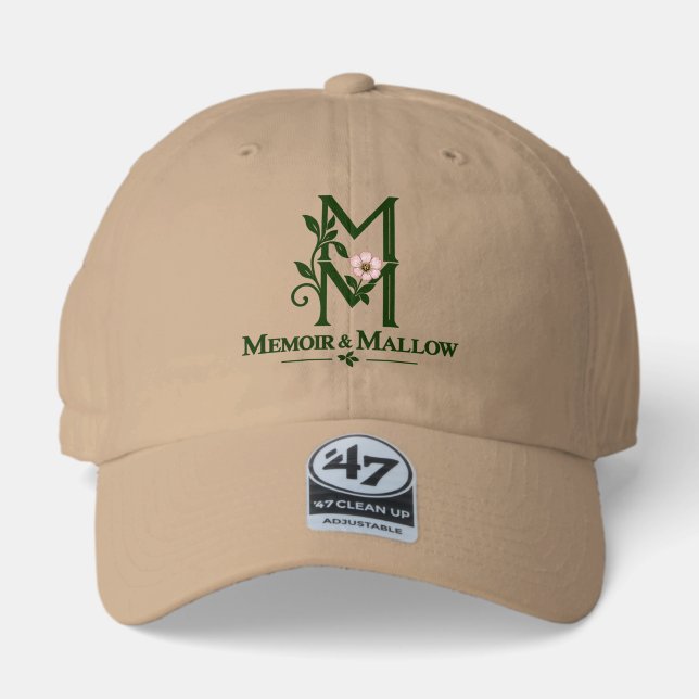 Botanical Monogram with Mallow flower Baseball Cap (Front)
