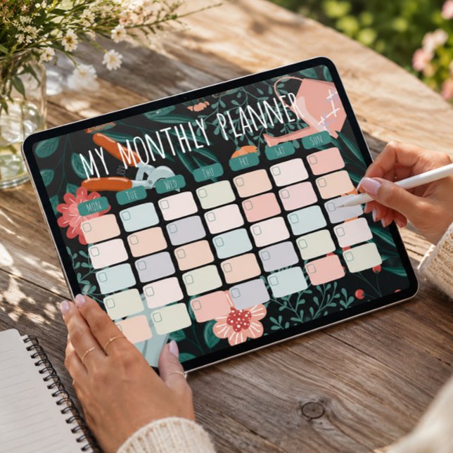 Botanical Monthly Planner Template Poster (Creator Uploaded)