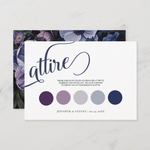 Botanical Moonlight  Gothic Floral Wedding Attire Enclosure Card