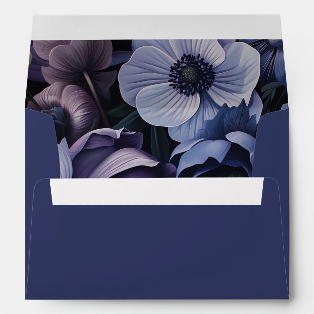 Botanical Moonlight | Gothic Floral Wedding Envelope (Back (Bottom))