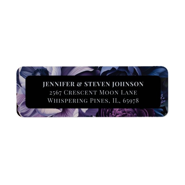 Botanical Moonlight | Gothic Floral Wedding Label (Front)