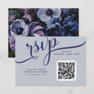 Botanical Moonlight   Gothic Floral Wedding RSVP Card