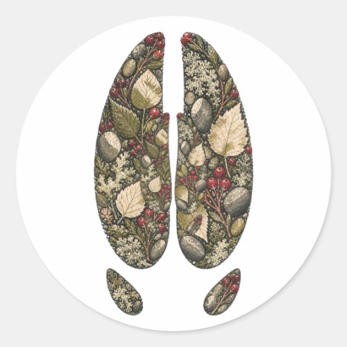 Botanical Moose Hoof Birch Bog Nature Sticker