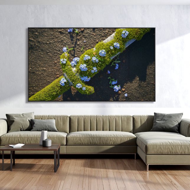 Botanical Mossy Sword Blue Forget-Me-Not Flowers Poster (Creator Uploaded)