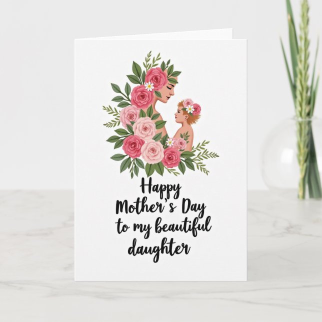 Botanical Mother Daughter Day Card (Front)
