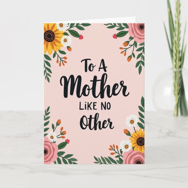 Botanical Mother Like No Other Card (Front)
