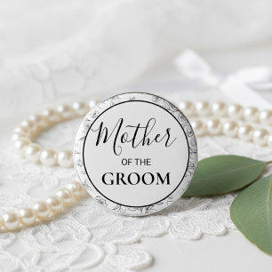 Botanical Mother of the Groom Wedding Party Button
