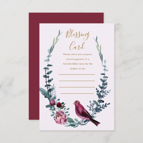 Botanical Mothers Blessing Card Prayers Note Card