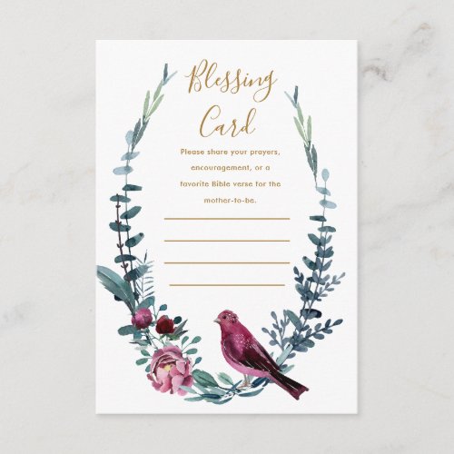 Botanical Mothers Blessing Card Prayers Note Card
