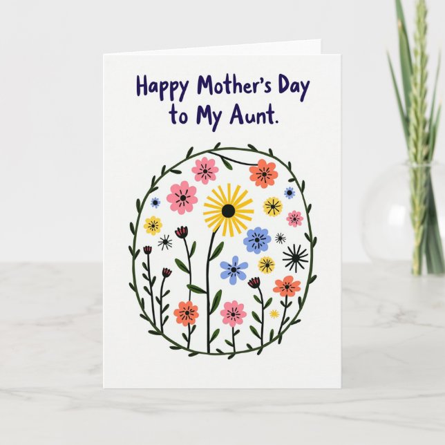 Botanical Mothers Day Aunt Card (Front)