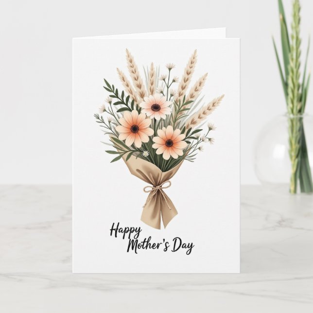 Botanical Mothers Day Bouquet Card (Front)