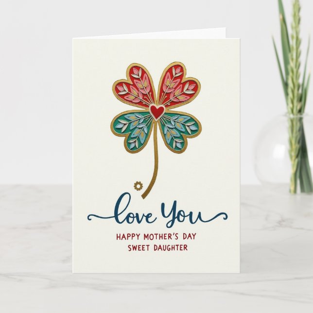 Botanical Mothers Day Emblem Card (Front)