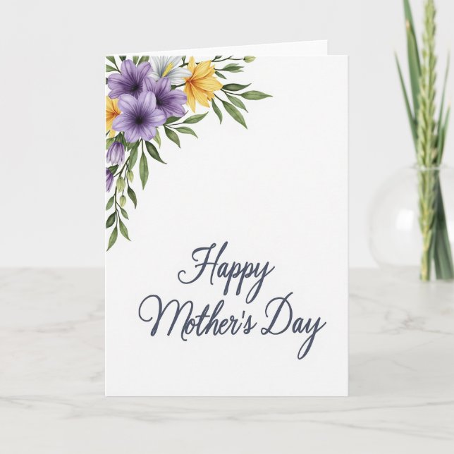 Botanical Mothers Day Floral Card (Front)