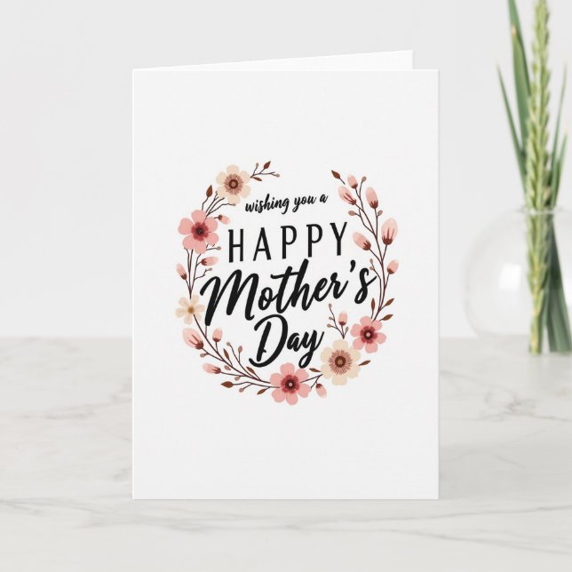 Botanical Mothers Day Hand Drawn Card (Front)